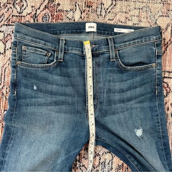Edwin Anthropologie Elin Crop Straight Jeans Size 30 - Picture 8 of 12